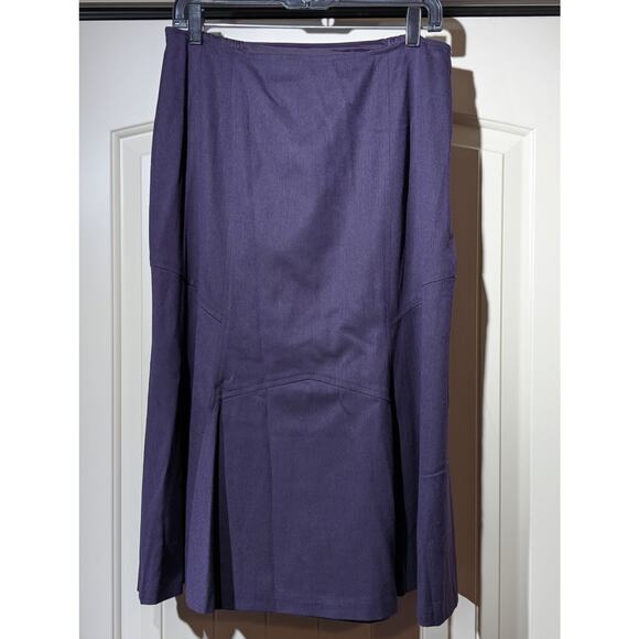 Talbot's Purple Wool Stretch Fully Lined Panel Flare Skirt Women's Plus Size 12W - Picture 1 of 13